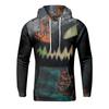 Halloween Blood-stained Print Men's Loose Hooded Sweatshirt