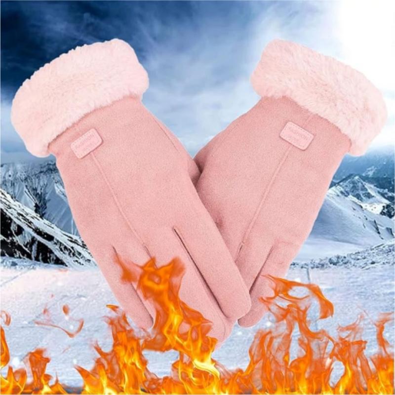 Winter Warm Gloves Women Fleece Lining Touchscreen Gloves Cold Weather Fuzzy Thermal Gloves for Running Driving Hiking Skiing