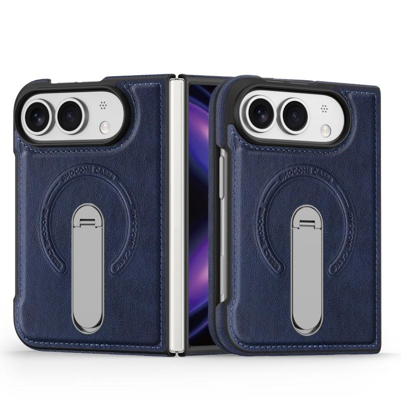 IPhone 18 Duo Leather Case With 360 Rotating Stand Foldable Business Flip Cover Men Women Office Travel