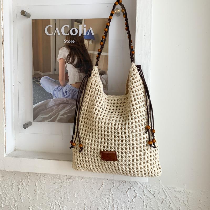 New Straw Bag, Seaside Vacation Style Shoulder Bag, Tote Bag, Literary and Retro Woven Bag, Portable Beach Bag.
