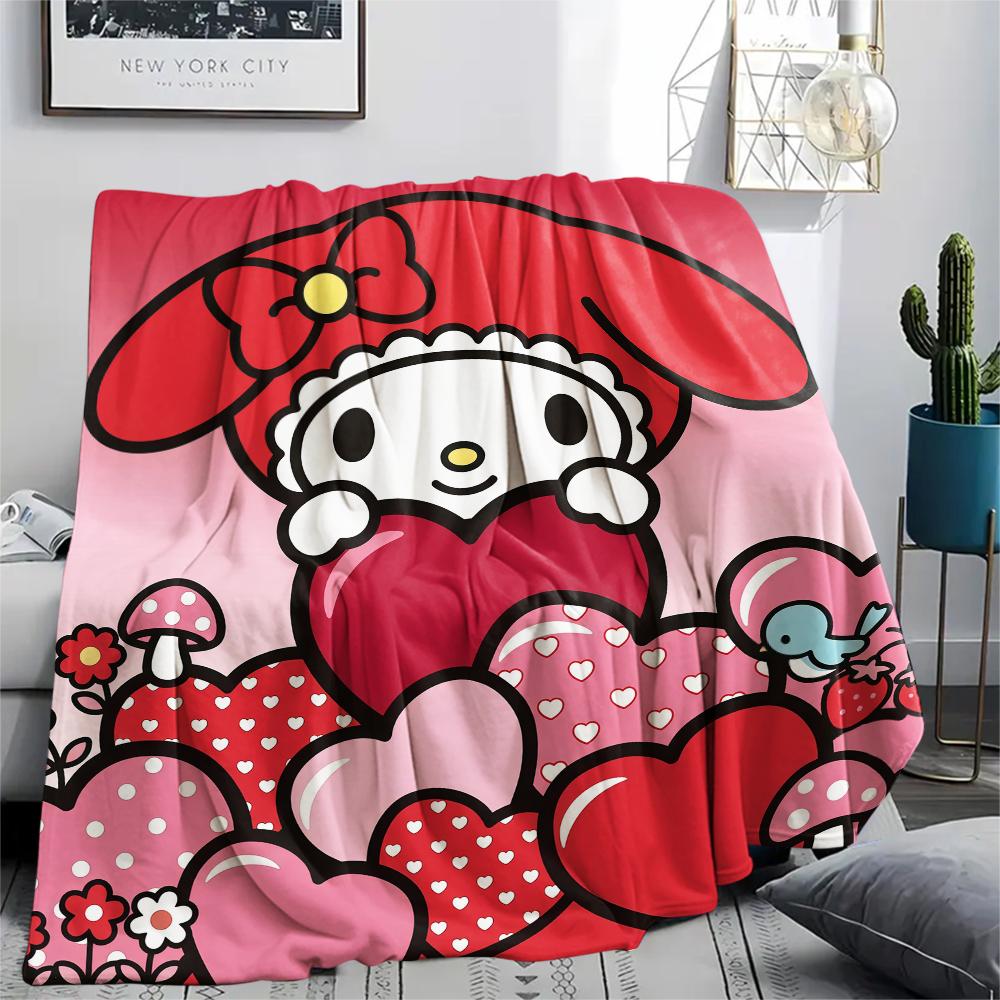 1PC My Melody Print Flannel Blanket, High Quality All Seasons, Home Decor, Warmth and Comfort, Perfect for Christmas Gifts