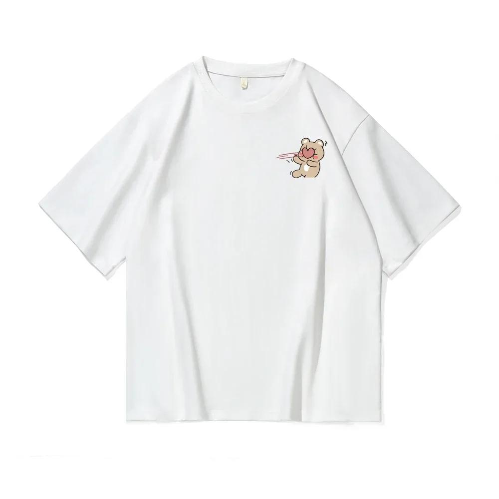 Summer Cartoon Tennis Rabbit Print Couple TShirts Tee for Women Casual Short Sleeved Tshirts Top Women Clothing S