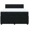 Box Spring Bed with Mattress Black 160 X 200 Cm Velvet