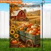 2D Flat - 2D Flat Printing Garden Flag 1pc, Farm Autumn Harvest Polyester Garden Flag, Single-Sided Printing, Suitable for Home And Garden, Holiday De