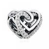 Pandora 799270c01 Funkelndes verschlungenes Herz Silber Charm
