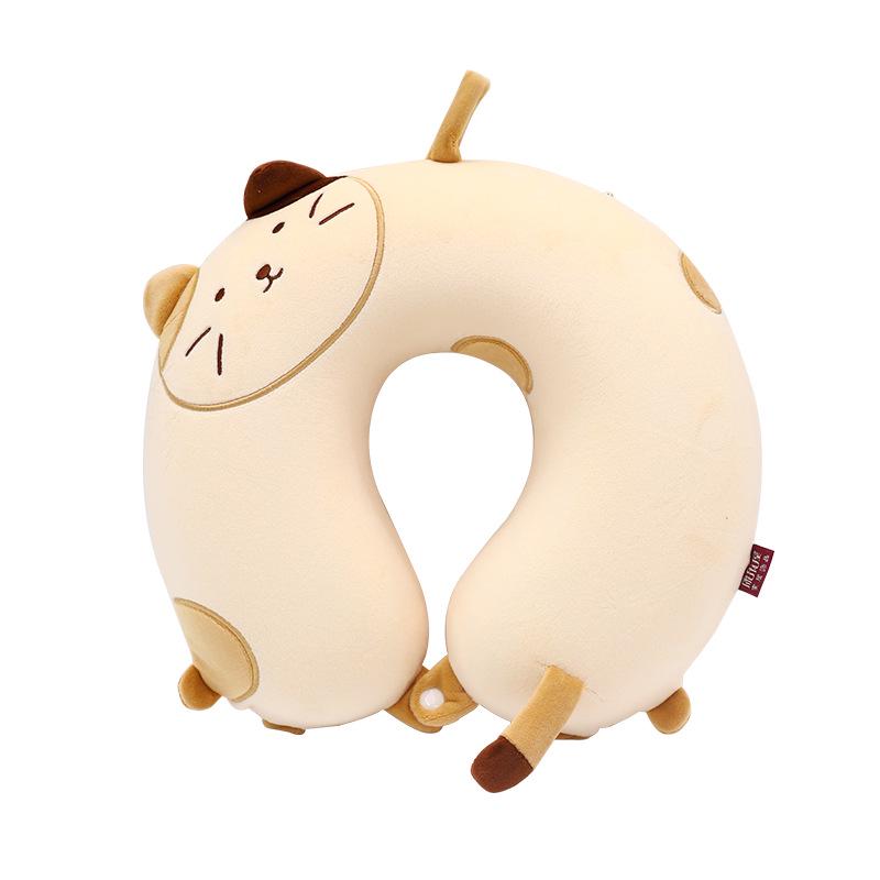 Cuscino per il Collo a Forma di U in Memory Foam con Animali dei Cartoni Animati per Viaggio, Casa o Ufficio Reclinabile