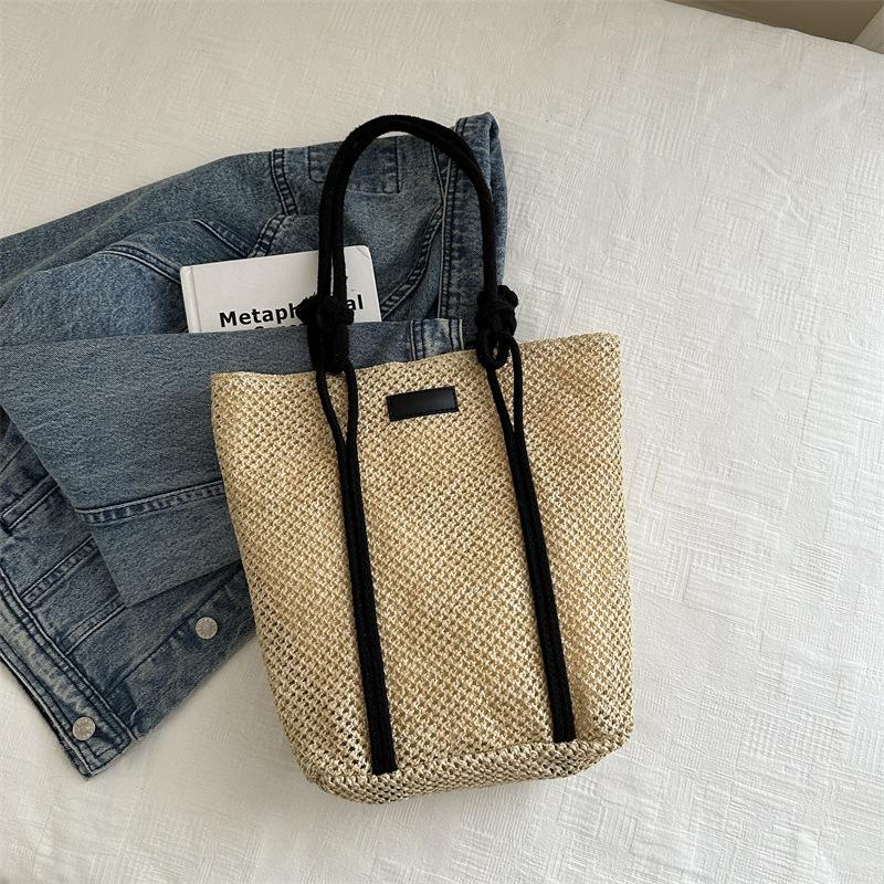 

Beautiful, fashionable, simple and large-capacity commuter shopping bags, foreign-style straw bags, women s 2025 new tote beach bags хаки