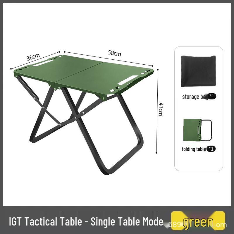Tragbarer Klapp-Picknicktisch mit Karbonstahl und Kochgeschirr-Set