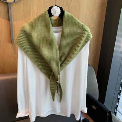 Fashion Korea Styles Knitted Triangular Scarf Women Winter Warm Headscarf Shawl Sold Color Neckerchief Kerchief Hijab