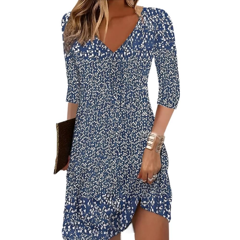 

GMXIA Женские модные летние весенние повседневные платья с рукавом 2/1 и v-образным вырезом XXL