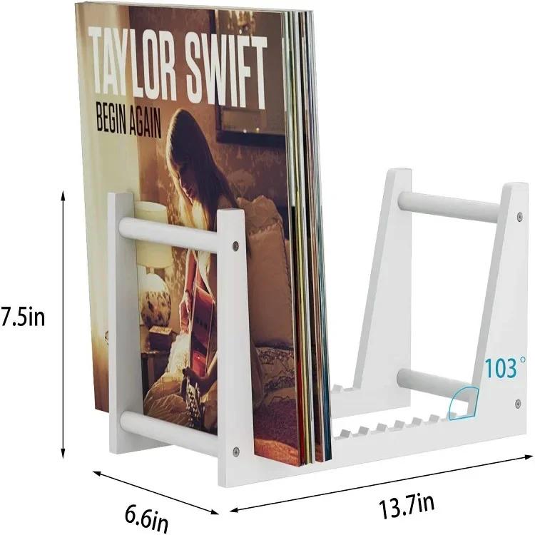 

Clear Vinyl Record Stand Holder for Desktop Album Storage, Acrylic Vinyl Record Shelf Display 50 LPs білий