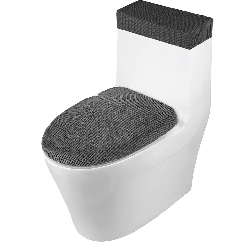 2pcs Elastic Corn Kernels Toilet Seat Cover Fresh Solid Color Bathroom Sanitary Napkin Cover Suitable for All Seasons Wrapped U-shaped Adapter