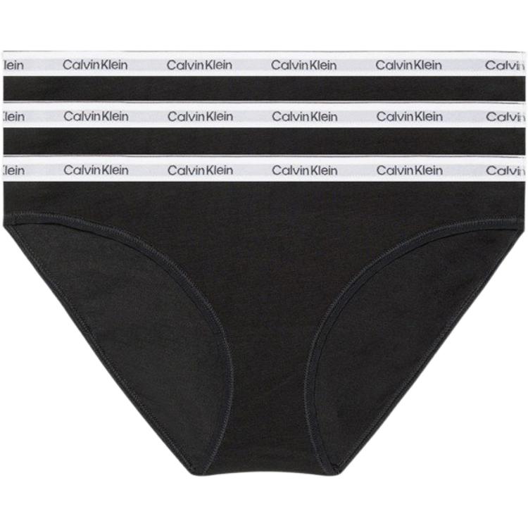 Calvin Klein Bikini 3 Pack Comfortable Simple Triangle Underwear Women underwear Black 000QD5207E-100 M