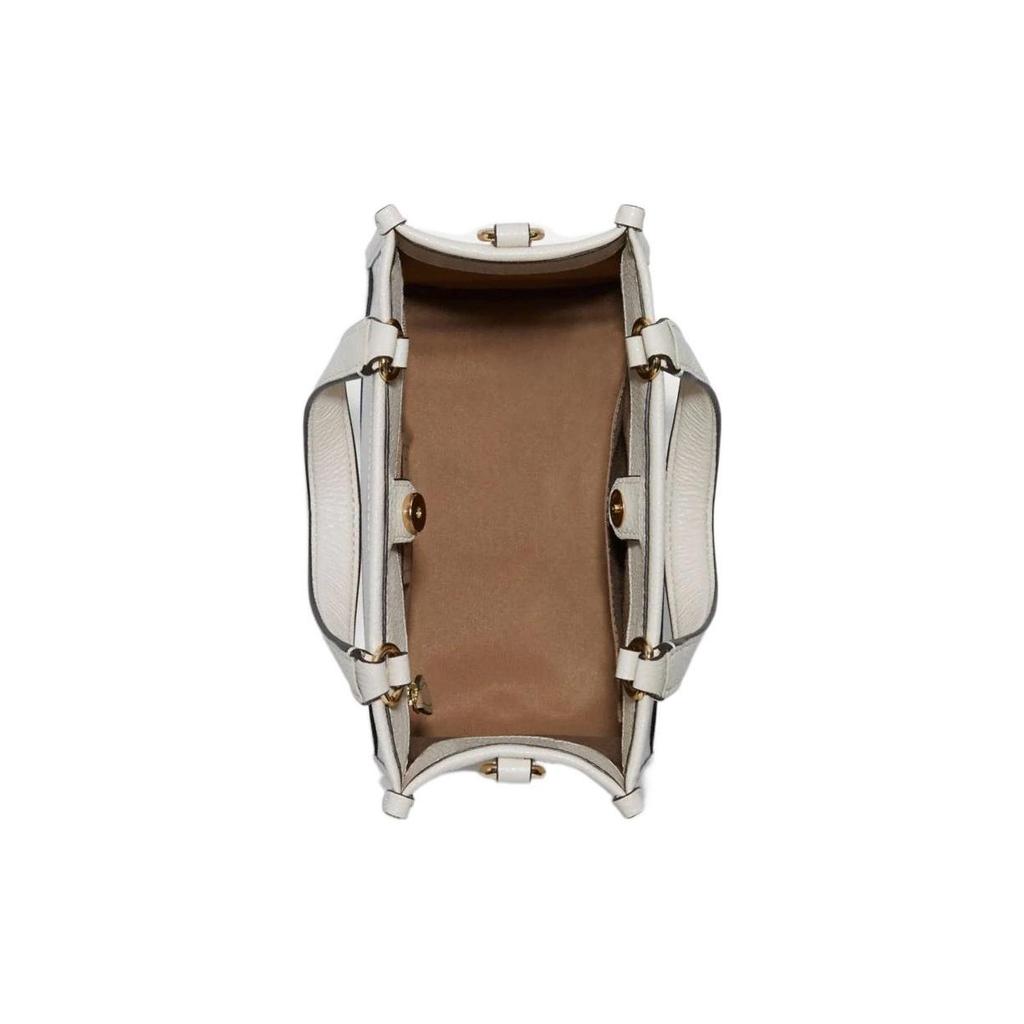 Coach Dempsey 22 Klassische Abnehmbare Schultergurt Leder Tragetasche Einkaufstasche Crossbody Handtasche Klein Damen Tote Weiß C5268-IMCHK