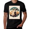 Vintage Colorado Bighorn Sheep Illustration Nature Art Tshirt Classic Crew Neck Cotton Tshirt