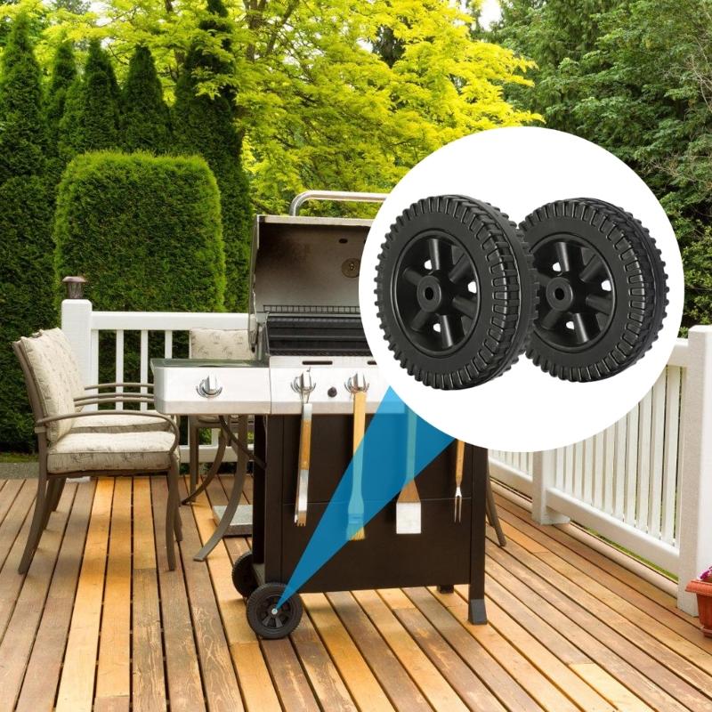 Heavy Duty 6" Barbecue Grills Casters Heatproof Plastic Construction Easy Installation Suitable Accessories