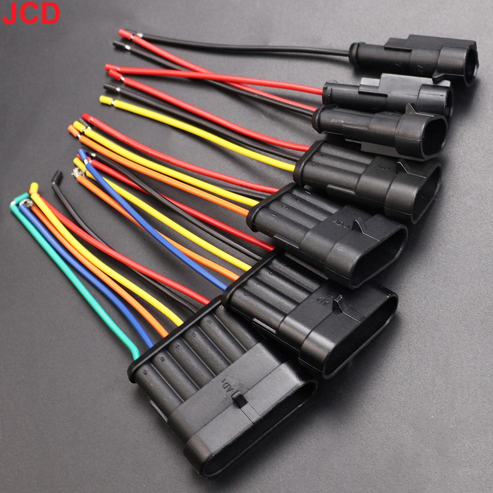 JCD 1set 1/2/3/4 Pin Waterproof Connector, Electrical Terminal Quick Connector With WireSuitable For Cars Ships Etc