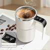 Stainless steel magnetic coffee cup with lid, rechargeable coffee cup, LED temperature display, home smart coffee cup