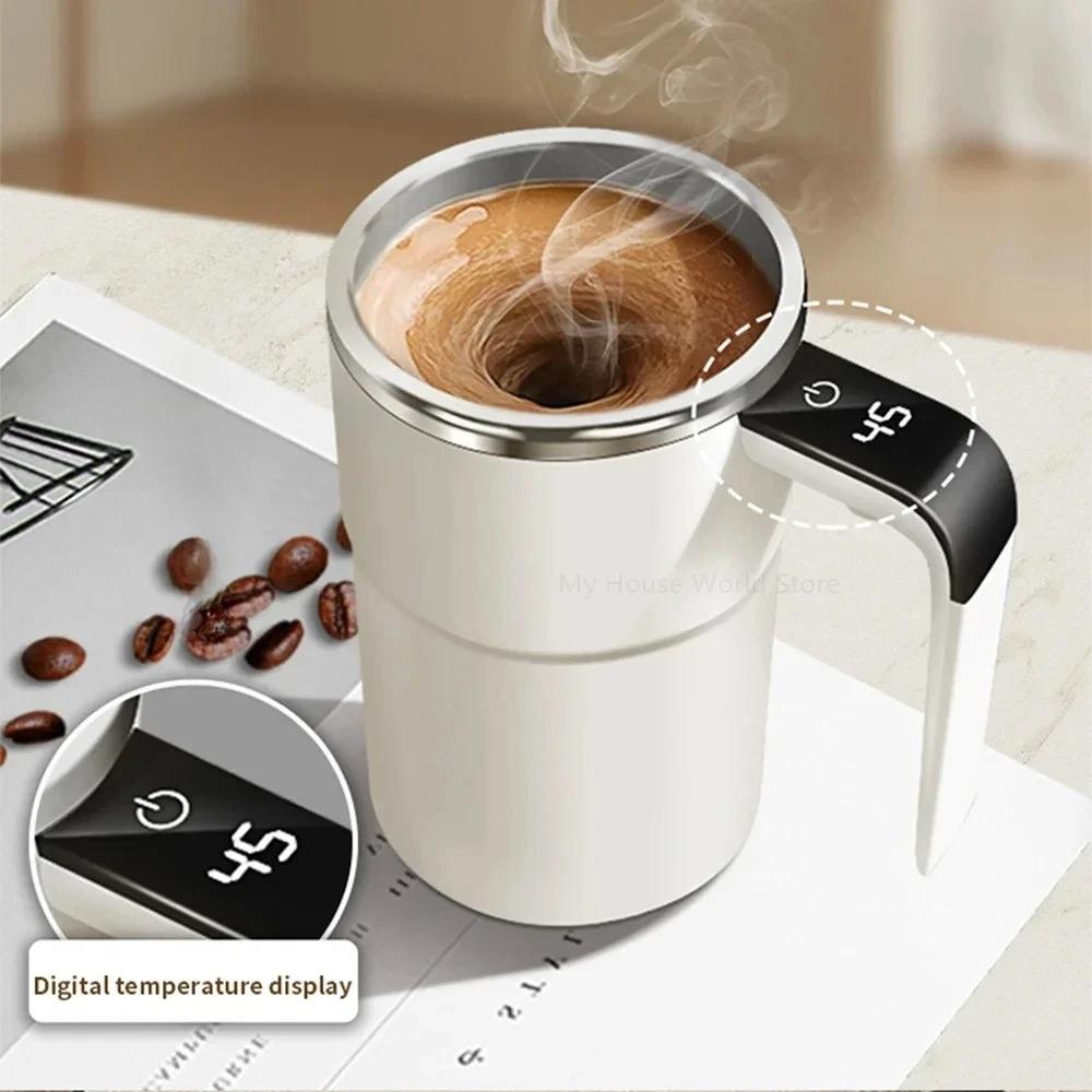 

Stainless steel magnetic coffee cup with lid, rechargeable coffee cup, LED temperature display, home smart coffee cup