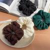 Elegant Pleated Cream Puff Scrunchie: High-Class Retro Elastic Hair Tie for Loose Ponytails