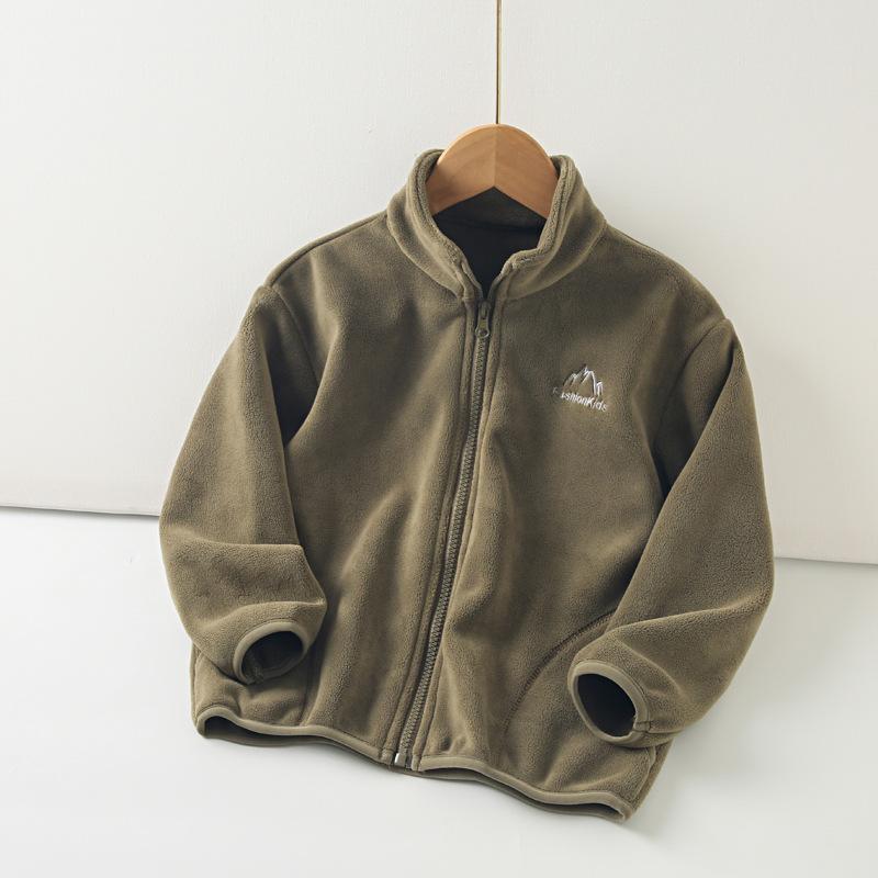Kids Double Fleece Thickened Warm Casual Coat For Boys And Girls