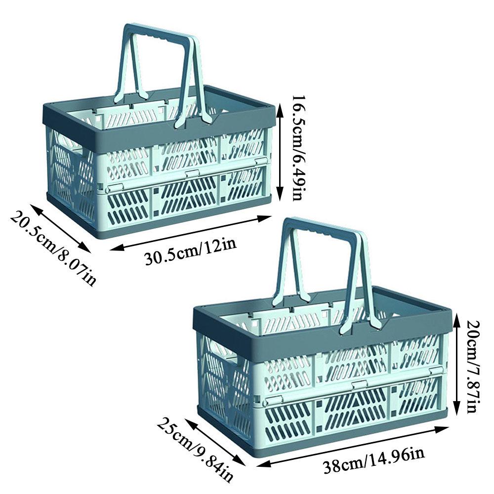 Opvouwbare Mand Buiten Draagbare Picknickbox Met Handvat Kamperen Opvouwbare Opbergplastic Doos Grote Boodschappenmand Supermarkt