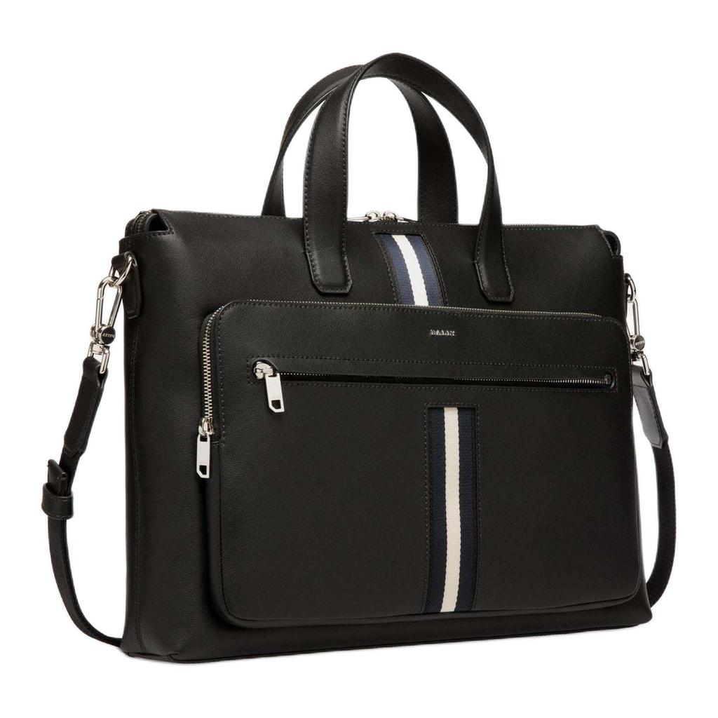 Bally Case Letter Logo Leather Shoulder Crossbody Tote Bag Men bags Black 6307866