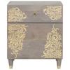 Nightstand with Door Gray 50 x 33 x 60 cm Solid Mango Wood