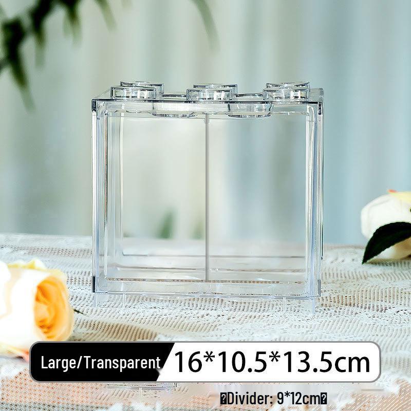 Transparent Desktop Aquarium: Fighting Fish, Jellyfish, Goldfish Tank with Street Stall Stand Design