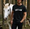 Outlaw Hemd, Western Cowboy T-Shirt, Hemd im Country-Stil, Rustikales Grafik-T-Shirt, Cowboy-Lifestyle-Hemd, Western-Outfit T-Shirt
