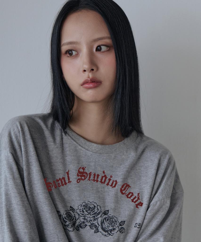 5OML Loose Fit Layered Long Sleeve (Melange Gray)