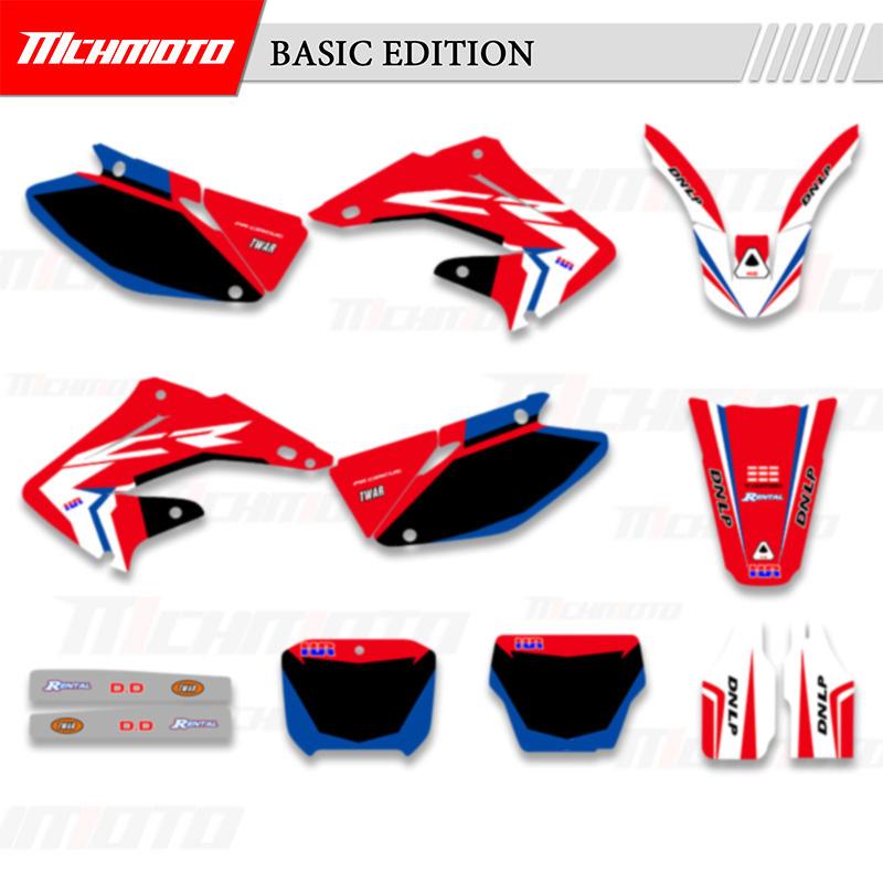 MCHMFG For HONDA CR125 CR250 CR 125 CR 250 2002-2012 Full Graphics Decals Stickers Kits Number Name Stickers