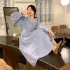 Women's Autumn Clothing New French Suit Collar Design Can Be Sweet and Salty Medium and Long Skirt Corduroy Dress