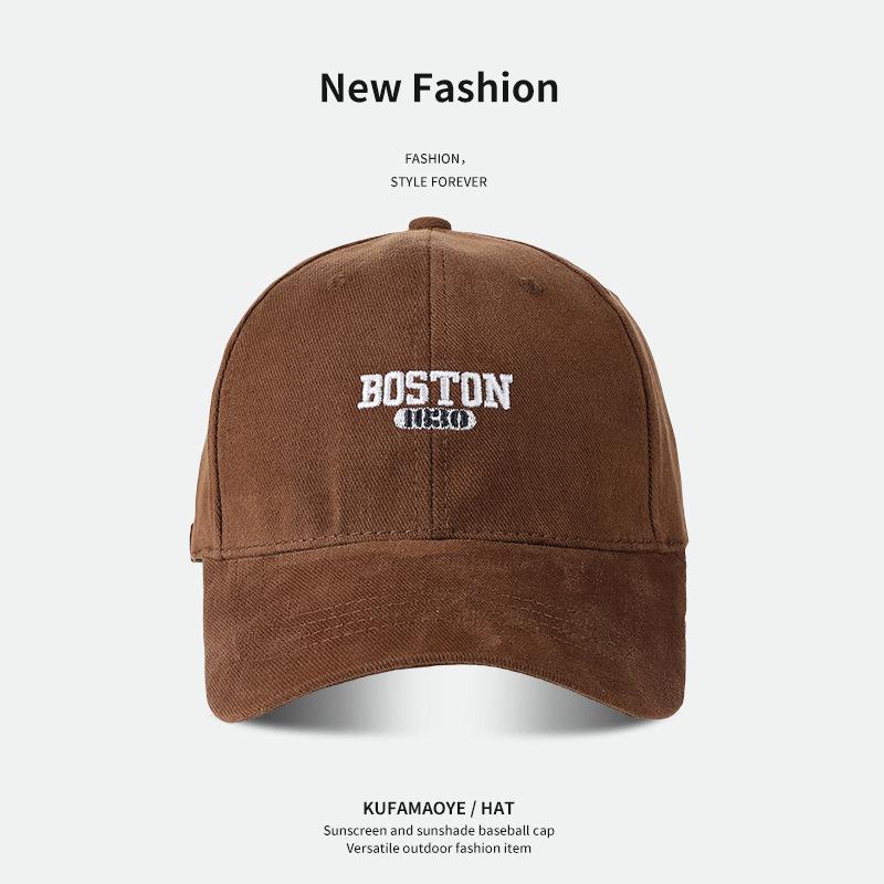 Large-Brim Brushed Baseball Cap: Autumn/Winter Unisex Fashion with Letter Design