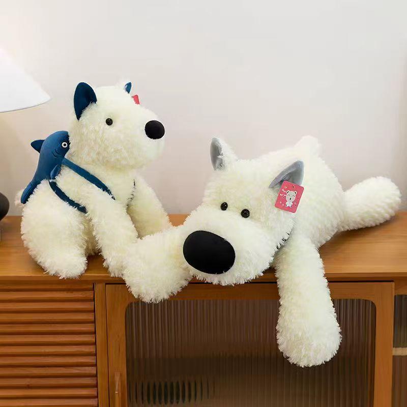 Cute Whale West Highland Doll Party Scarf Puppy Doll Sleeping Pillow Birthday Gift Plush Toy