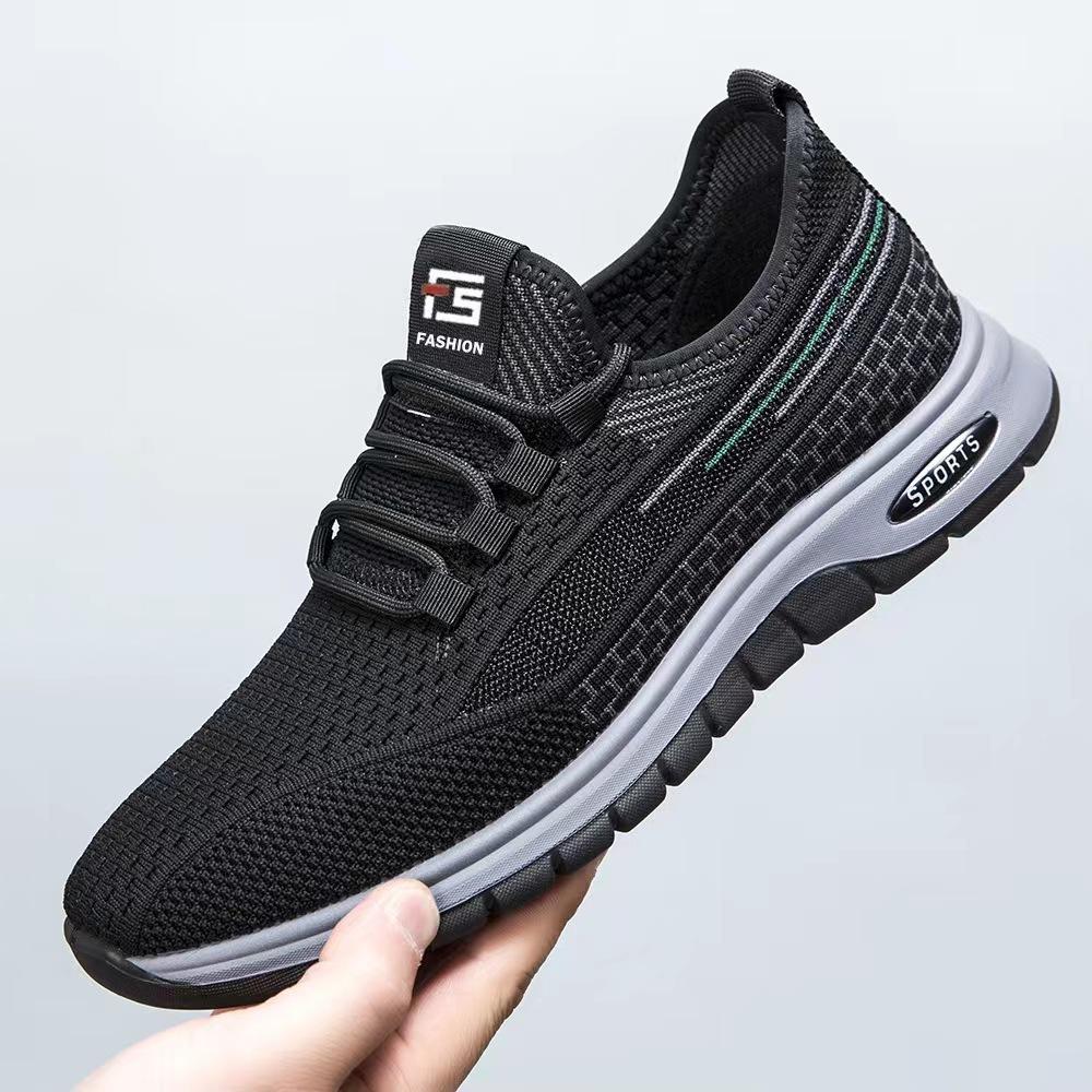 Foreign trade spring breathable fly-woven men's casual shoes trend lightweight versatile running shoes work driving shoes