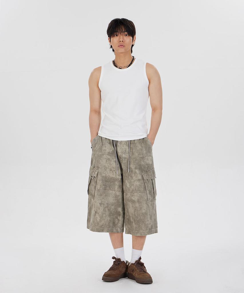 MAKEITTO Dusty Cargo Bermuda Pants_Khaki