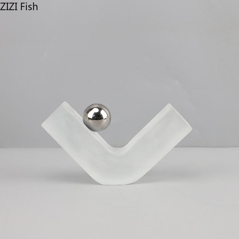V-shaped Geometric Crystal Statue Minimalism Handicrafts Desk Decoration Creative Ornaments Sculpture Room Aesthetic Decor