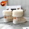 Kawaii Damskie Buty z Okrągłym Noskiem Zimowe Wysokiej Jakości Śniegowce Damskie Gorący Projektant Luksusowe Obuwie Y2k Robocze Botki z Podszewką z Polaru