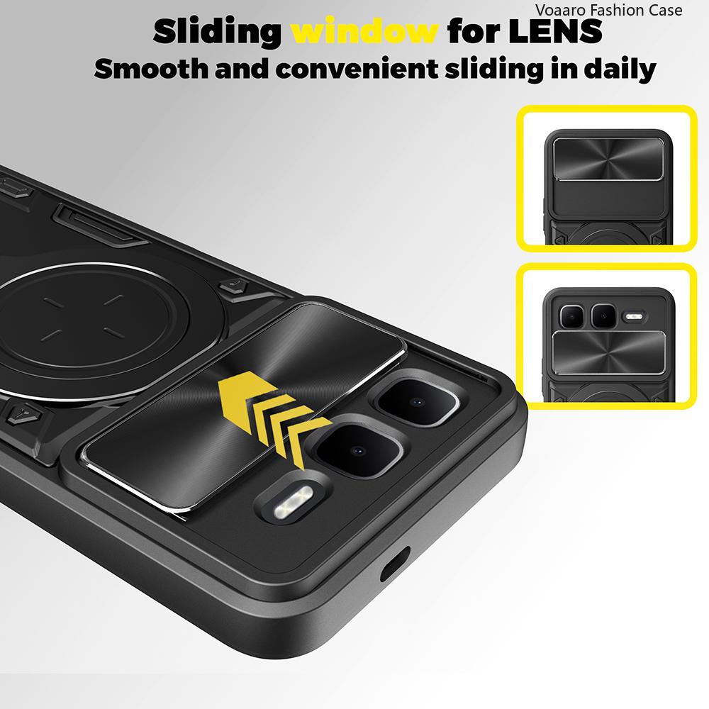 Slide Lens Armor Funda for Infinix Smart 10 Plus 4G Case for Infinix Smart 10 Plus 4G Case Magnetic Ring Stand Holder Cover Capa