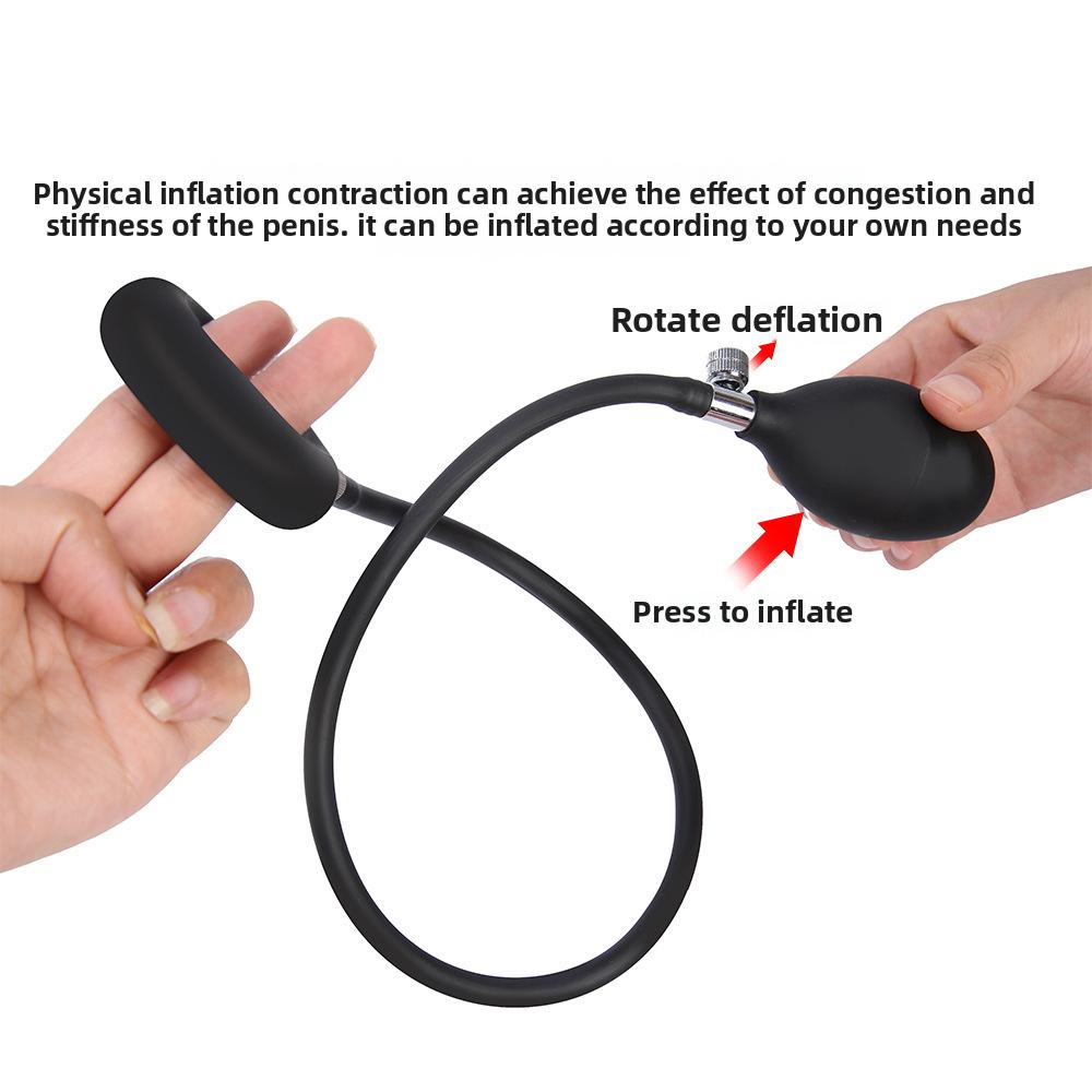 Inflatable Bondage Locking Cum Ring Penis Enlargement Exerciser Erection Ring Penis Pump Removable Inflatable Cock Ring