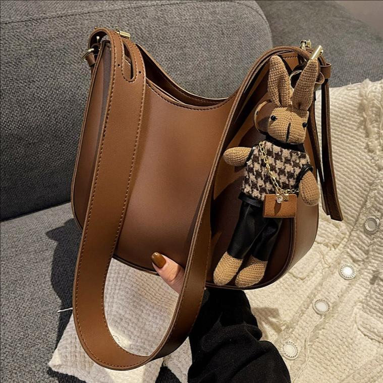 Piele PU modă retro casual pentru navetă geantă de mână maro proteină geantă de umăr modă pentru femei textură capacitate mare temperament