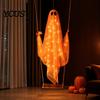 Swinging Ghost Light Halloween Decoration, Large Hanging Swing with LED String Lights, Button Battery Powered Figure for Outdoor Indoor Party