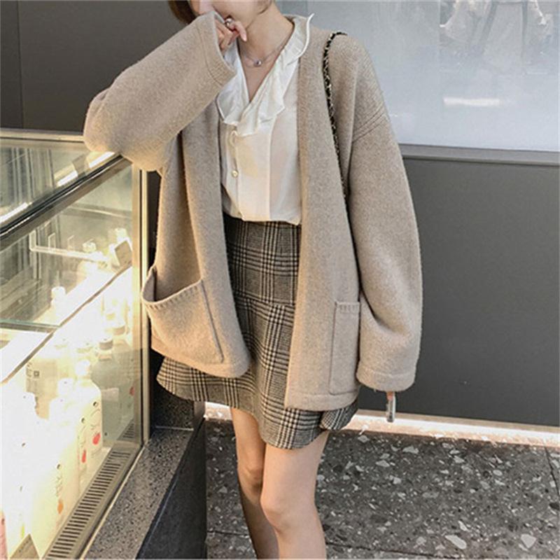 Niche Gentle Wind Soft Lazy Wind Senior Sense Sweater Jacket Female Autumn and Winter Candy Color Cardigan Comfortable Versatile and Fashionable