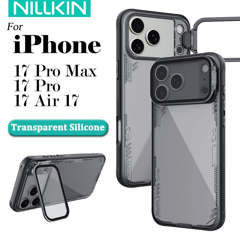 NILLKIN For iPhone 17 Pro Max Phone Cases UV Resistant TPU+PC Hard Back Cover New Metal Camera Stadn Case