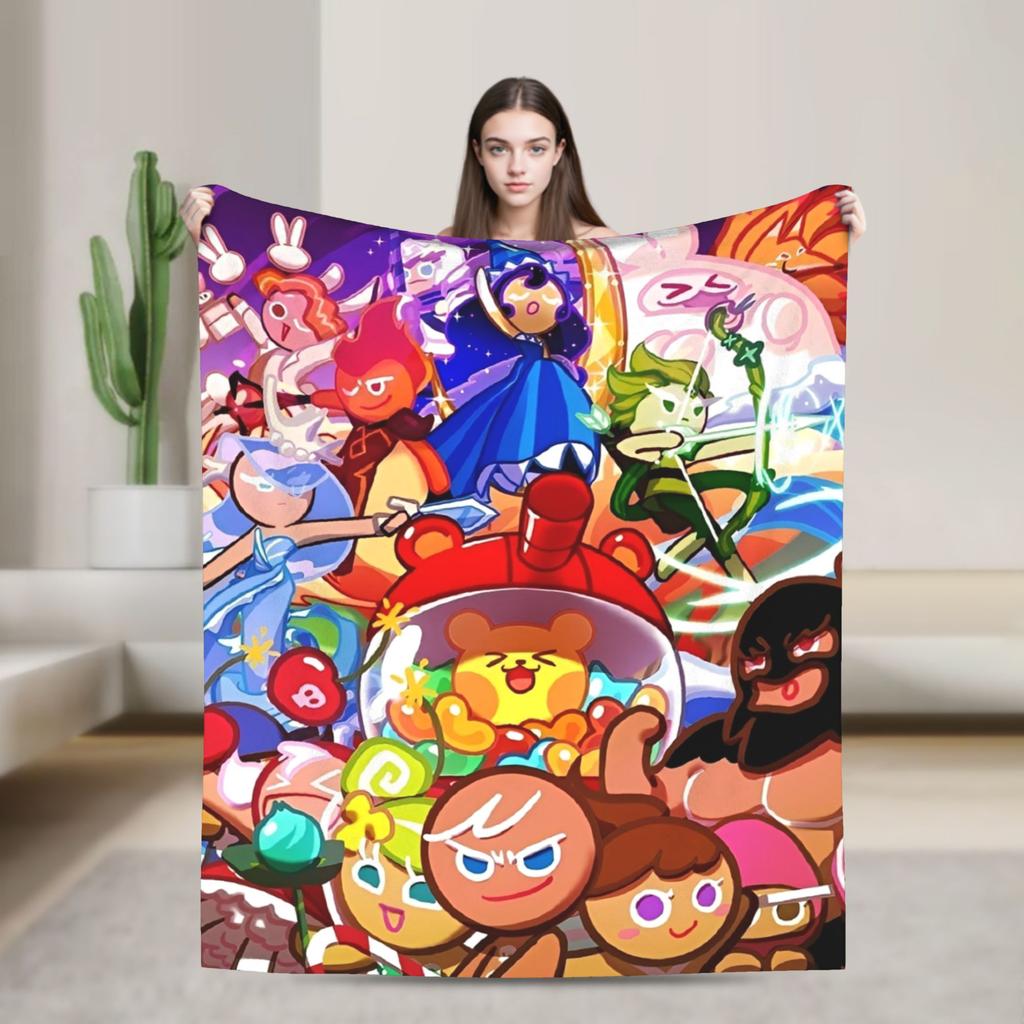 Cookie Run Kingdom Fashion Blanket Warm Cozy Fluffy Video Games Throw Fashion Blankets for Couch Multi-size Quilt