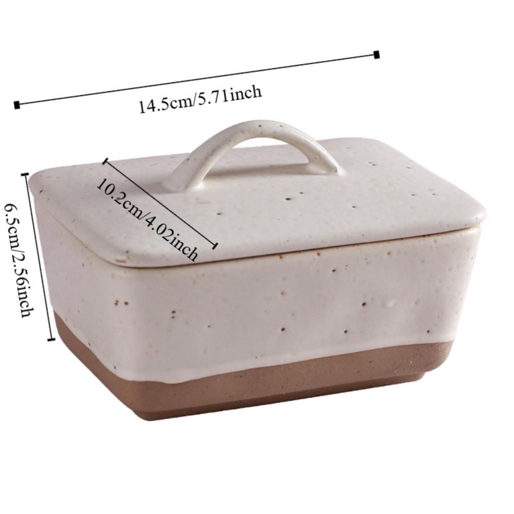 Anti-odor Butter Dish Rectangular Cheese Storage Box Simple Vintage Ceramic Butter Box  Bread