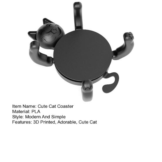 Posavasos de Gato Impreso en 3D Divertido Lindo Soporte para Tazas de Gato para Bebidas Barra Mesa de Cocina Decoración de Fiesta Regalos de Cumpleaños para Amantes de los Gatos