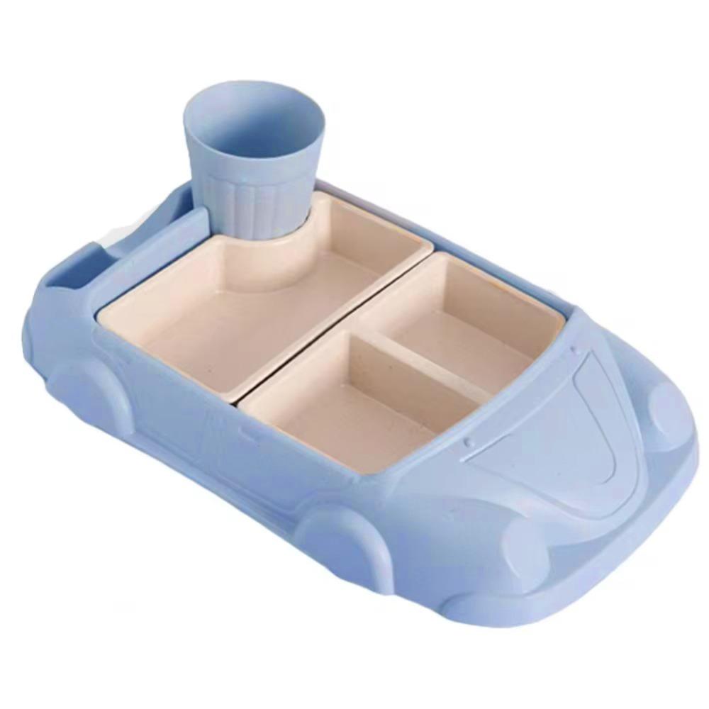 Bamboo Fiber Children's Lunch Plate Compartment Feeding  Food Tray  Kindergarten