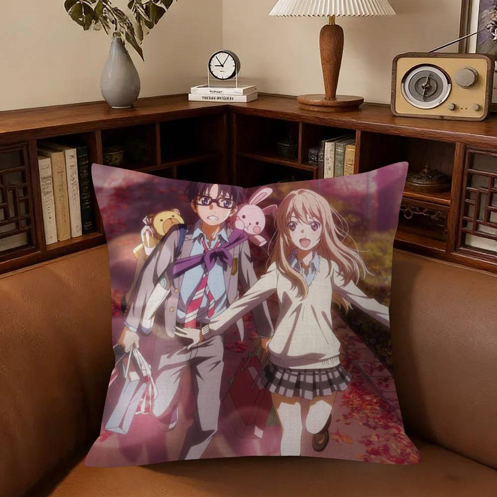 Anime Your Lie in AApril Movie  Pillow Anime Pillow Sofa Bed Head Pillow Cover Cushion Cover Fashion